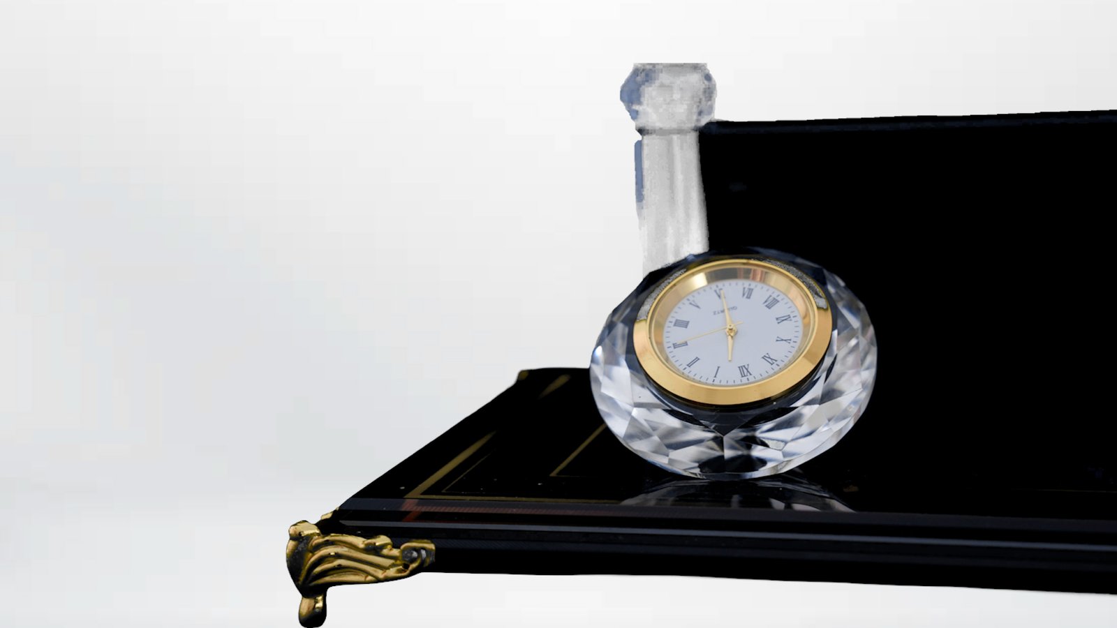 Kristal Detaylı Masaüstü Kalemlik ve Masa Saati Seti - B - Görsel 4